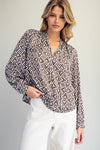 eesome Geometric Pattern Blouse - Blush & Cactus