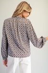 eesome Geometric Pattern Blouse - Blush & Cactus