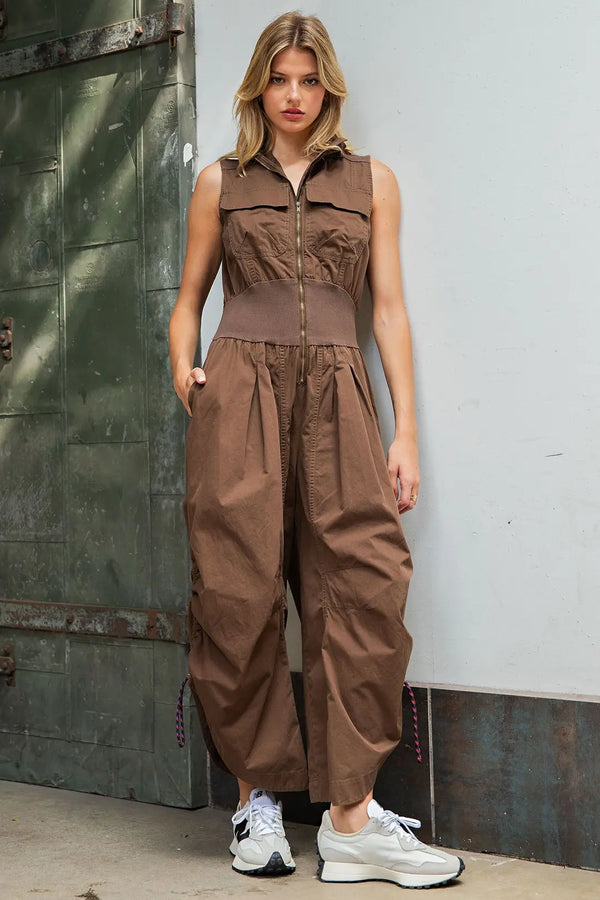 eesome Mineral Washed Zipper Front Jumpsuit ✨