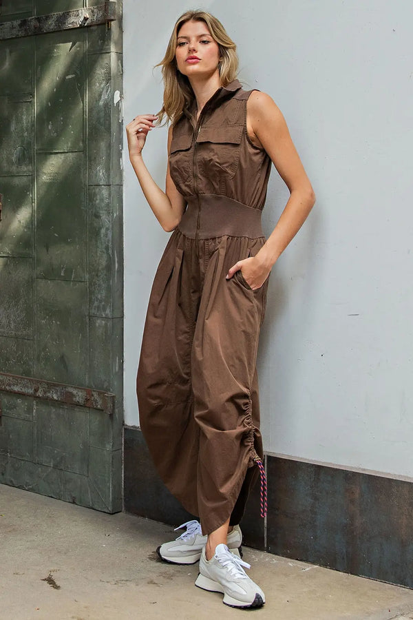 eesome Mineral Washed Zipper Front Jumpsuit ✨