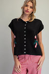 eesome Candy Cane Short Sleeve Cardigan
