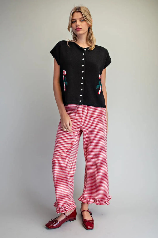 eesome Candy Cane Short Sleeve Cardigan