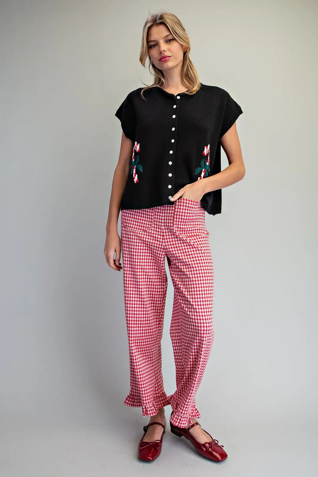 eesome Candy Cane Short Sleeve Cardigan