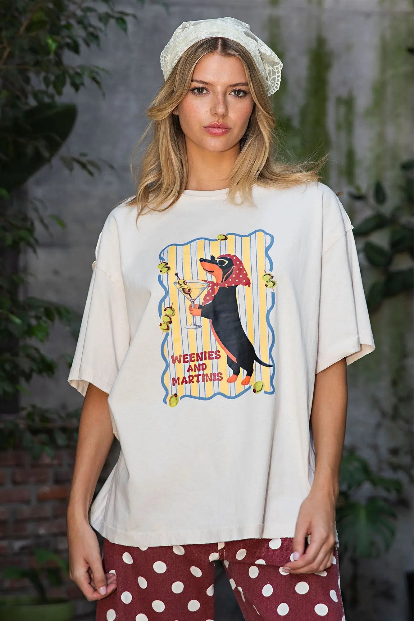 eesome Soft Washed Weenies Graphic Top - Blush & Cactus