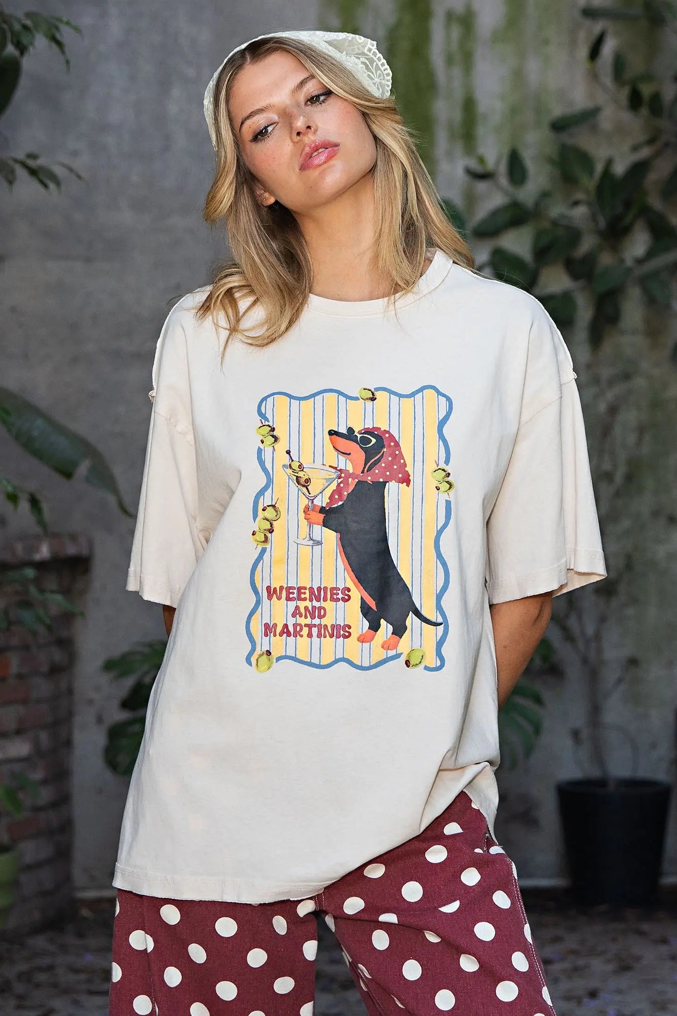 eesome Soft Washed Weenies Graphic Top - Blush & Cactus