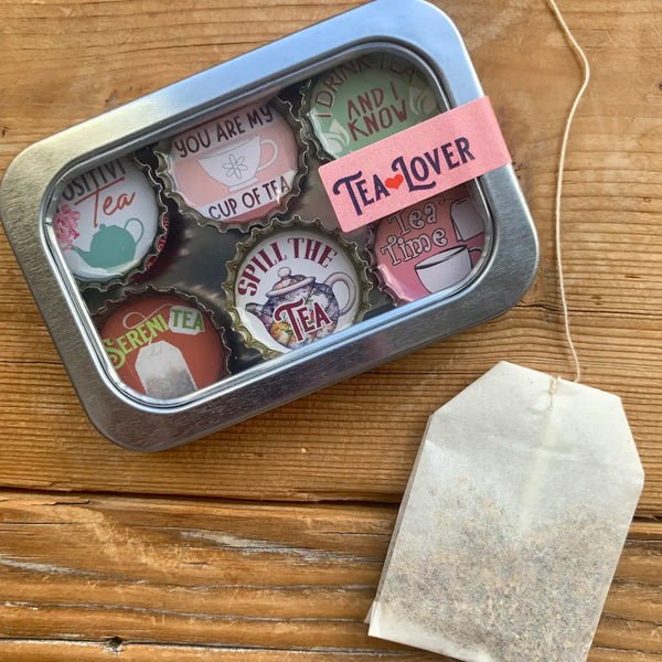 Tea Lover Magnets - Handmade & Eco - Friendly - Blush & Cactus