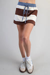 Enzyme Washed Striped Polo Top & Skort Set