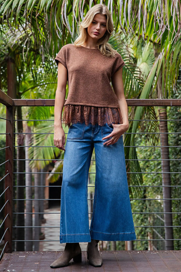 Brown Sugar Lace Top