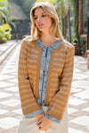 Camel Canyon Denim Trim Jacket