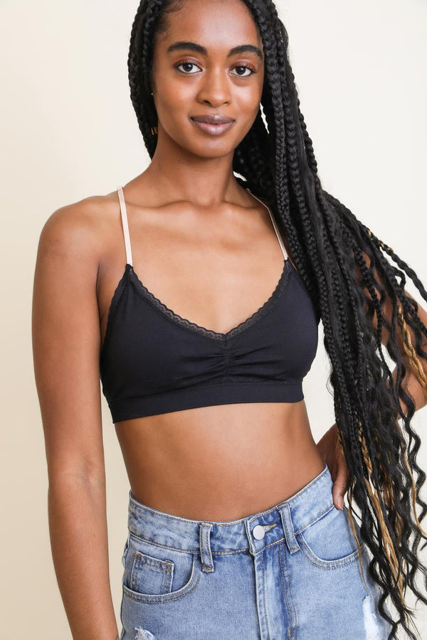 Floral Lattice Bralette - Blush & Cactus