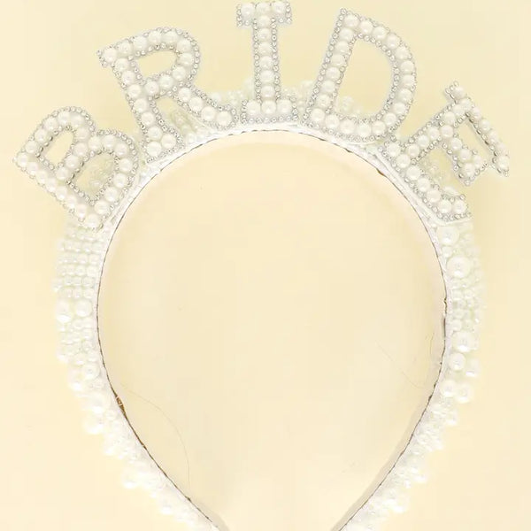 Fashion Pearl Rhinestone Pave Bridal Headband