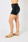 Judy Blue Hi Waist Tummy Control Fray Hem Shorts - Curvy Size