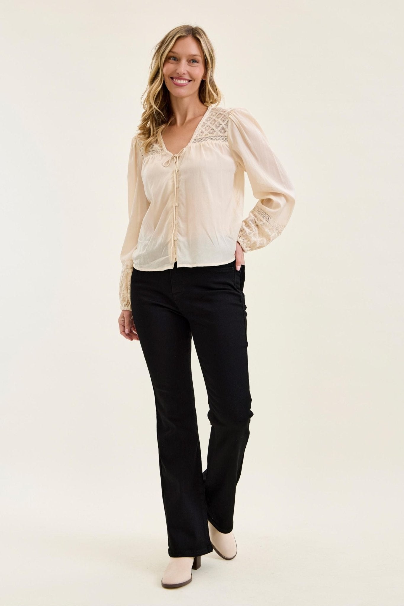 Judy Blue HW Petite T.C. Bootcut Jean - Blush & Cactus