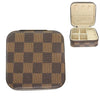 Checker Pattern Pu Leather Jewelry Box