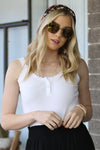 Angie Rib Knit Lace trim Henly Tank Top