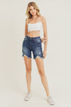 Risen High Rise Distressed Long Shorts