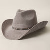 Knitted Paper Straw Cowboy Hat With Beaded Band