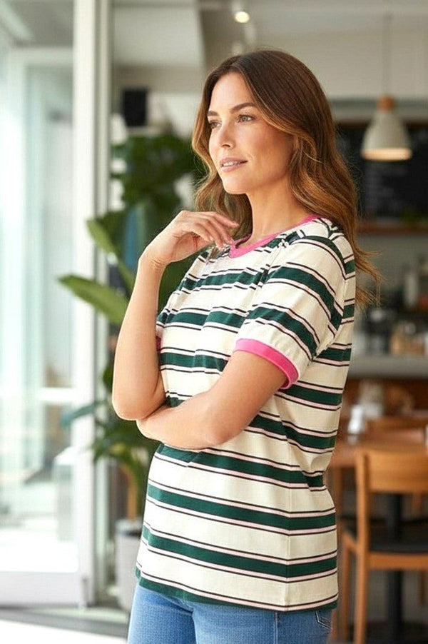 Petal & Pine Striped Top - Blush & Cactus