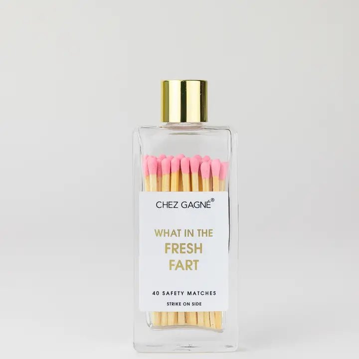 What in the Fresh Fart - Glass Bottle Safety Matches - Pink - Blush & Cactus