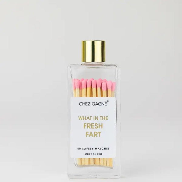 What in the Fresh Fart - Glass Bottle Safety Matches - Pink - Blush & Cactus