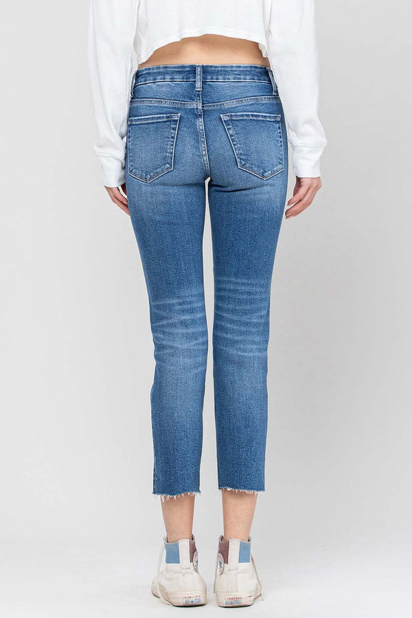 Vervet Mid Rise Crop Slim Straight Jean