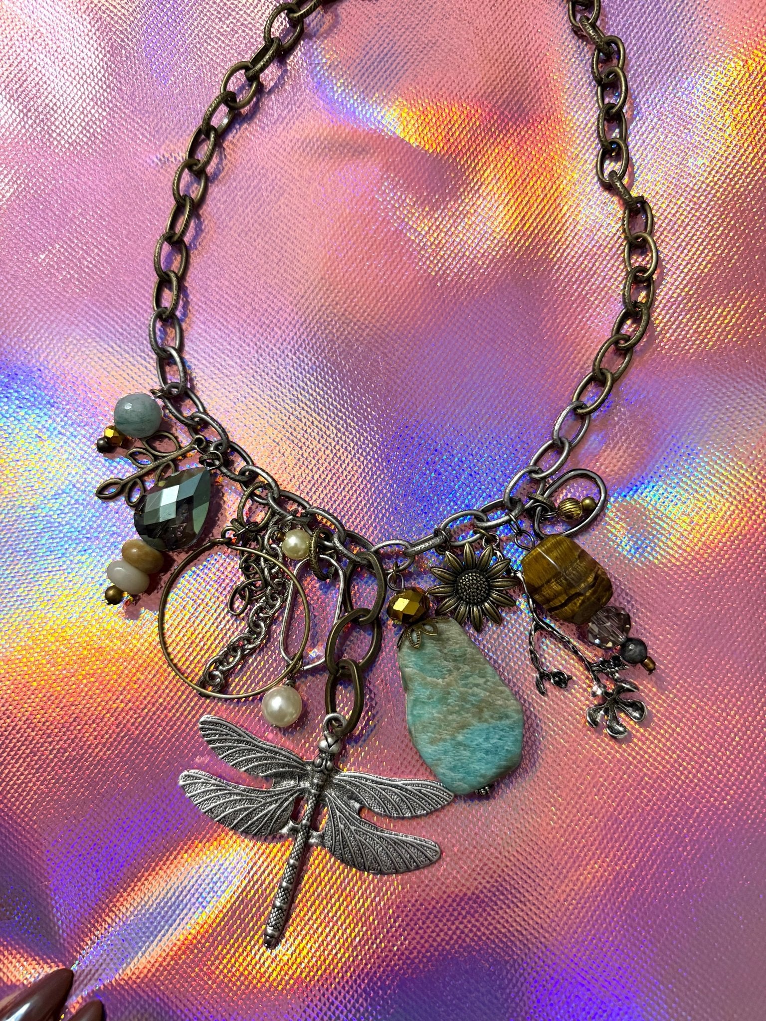Carol’s Whimsical Garden Necklace - Blush & Cactus