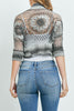 XMAS JULY Floral Crochet Ribbed Knit Crop Top