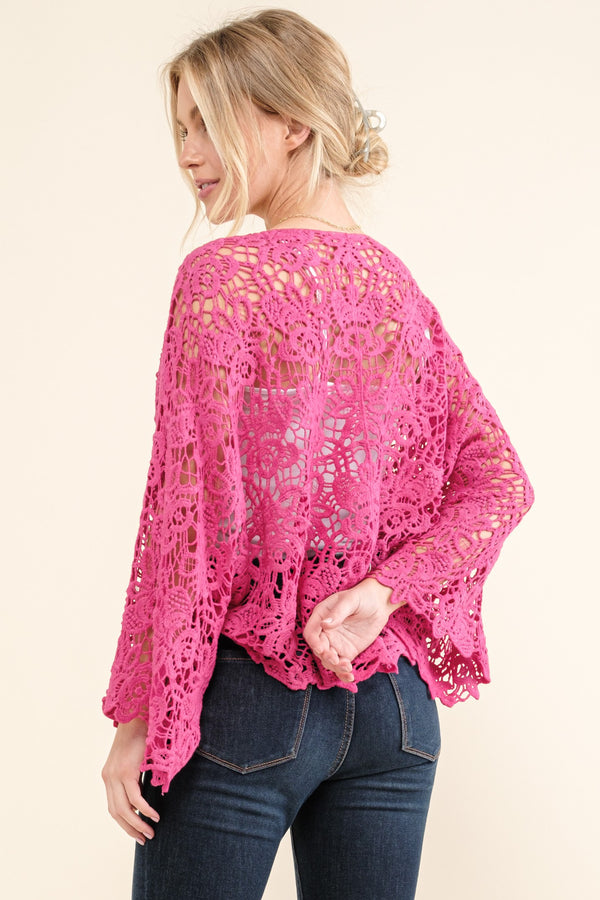 Lace Tie Front Wrap Style Summer Top