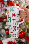 Midnight Bow Christmas Edition Sleek Tumbler - Blush & Cactus