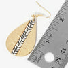 Dual - Tone Chevron Engraved Hammered Teardrop Dangle Earrings - Blush & Cactus