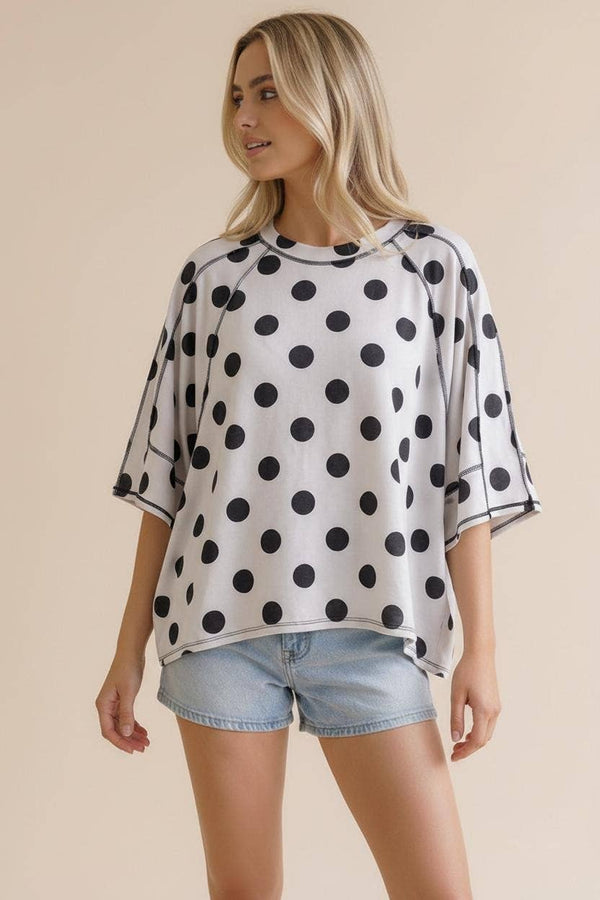 The Dot Your Way Tee - Blush & Cactus