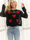 Heart Pattern Sweater Top - Blush & Cactus