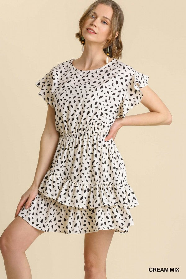 Animal Print Dress with Back Keyhole and No Lining