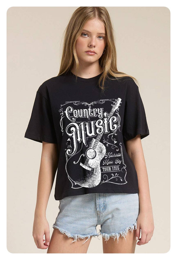 Country Music City Darling Tee - Blush & Cactus