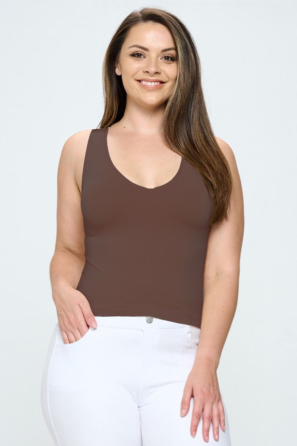 Yelete Short Version-Reversible V Neckline Seamless Tank