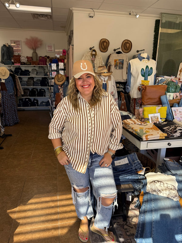 Costal Classic Stripe Shirt - Blush & Cactus