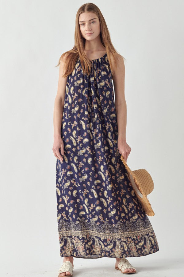 Paisley Print Maxi Dress - Curvy Size