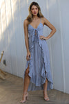 Tie Front Maxi Dress with Ruffle Slits