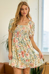 Sale Tea Time Party Floral Dress - Blush & Cactus