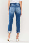 Vervet High Rise Distressed Rolled Cuff Boyfriend Jeans
