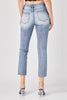 Risen Mid-Rise Straight Raw Edge Jeans - medium