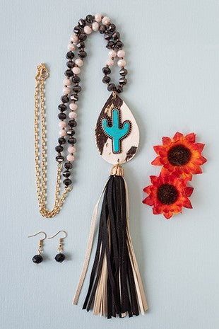 Turquoise Tassel Necklace -2 Colors