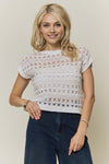 Cap Sleeve Crochet Knit Crop Top