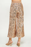 Sequins Velvet Wide Cropped Pants