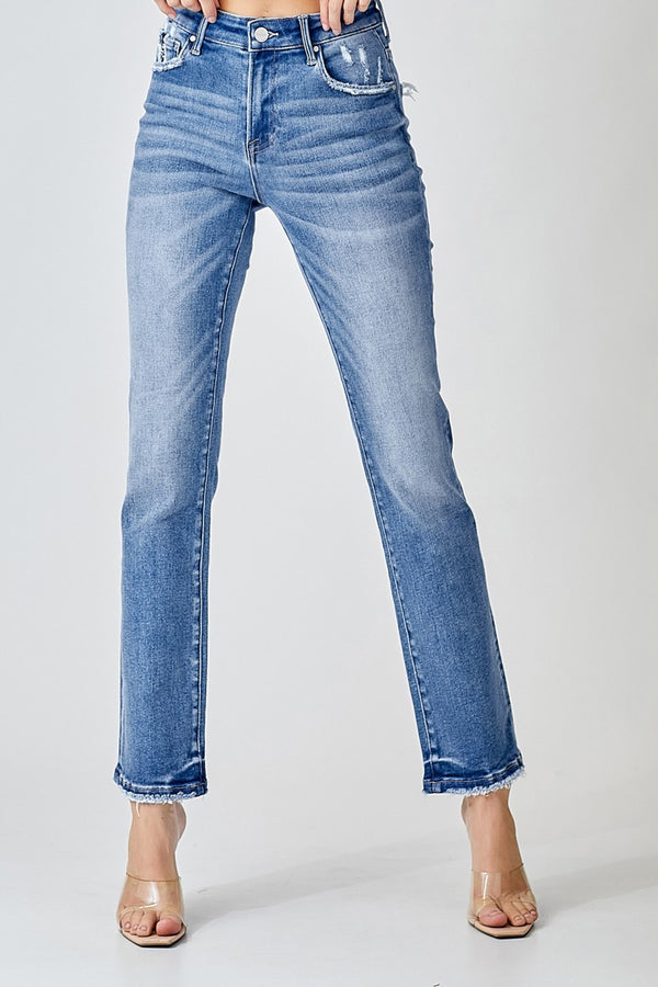 SALE Risen Mid Rise Straight Jeans
