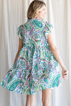 XMAS JULY Paisley Pattern Baby Doll Dress - 2 Colors