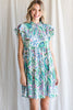 XMAS JULY Paisley Pattern Baby Doll Dress - 2 Colors