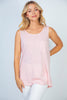 XMAS July  OPEN BACK TANK Short Sleeve Solid Knit Top - 2 Colors