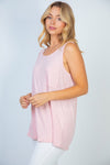 XMAS July  OPEN BACK TANK Short Sleeve Solid Knit Top - 2 Colors