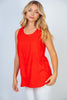 XMAS July  OPEN BACK TANK Short Sleeve Solid Knit Top - 2 Colors